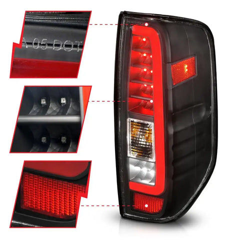 ANZO USA 311443 Tail Light Assembly LED Clear Lens Black Housing Red Brake Light/