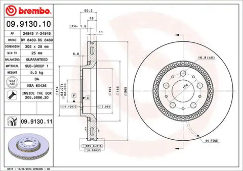 BREMBO 09913011C02 DISC BRAKE ROTOR