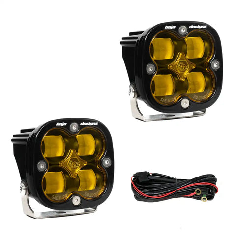 Baja Designs 257815 - Squadron SAE LED Light Pod Pair (Wide Cornering Amber)
