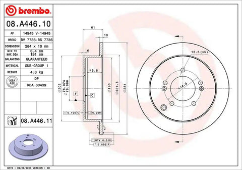 BREMBO 08A44611C02 DISC BRAKE ROTOR