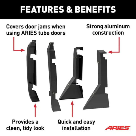 Aries 3500255 Door Hinge Protector For Use With Aries Tube Doors Black Steel 4 Pi