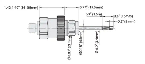 MARETRON PT-0-5PSI-01 PRESSURE TRANSDUCER 0 TO 5 PSI
