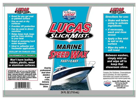 LUCAS OIL 10980-6 SLICK MIST MARINE SPEED WAX/12X1/24