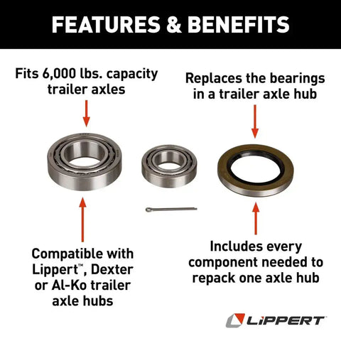 BEARING KIT  6000# AXLE