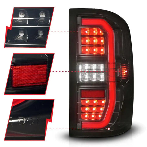 ANZO USA 311465 Tail Light Assembly LED Smoke Lens Black Housing Red Brake Light