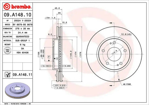 BREMBO 09A14811C02 DISC BRAKE ROTOR