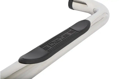 Dee Zee DZ372523 Nerf Bar With Step Pads 3 Inch Round Bent Polished Stainless Ste