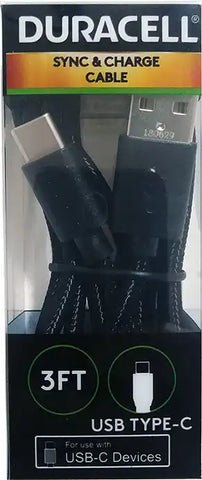 3'TYPE C USB CABLE BLK