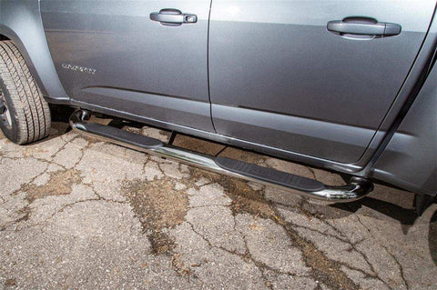 Dee Zee DZ372537 Nerf Bar With Step Pads 4 Inch Oval Bent Polished Stainless Stee