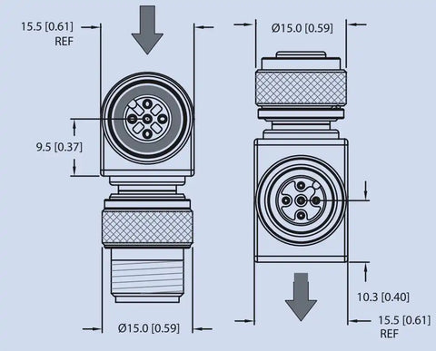 MARETRON ELB-CM-CF MICRO 90 DEGREE MALE-FEMALE CNCTR
