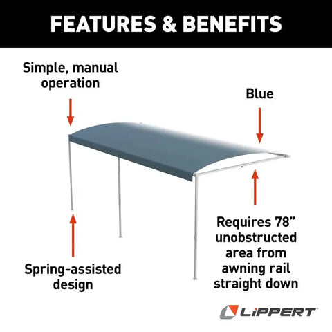 LIPPERT COMP V000334865 16' DEST ROLL BLU FD BLK