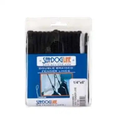 SEA DOG 302106006BK-1 DOUBLE BRAIDED FENDER LINE 1/4