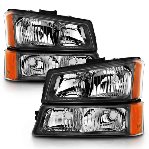 ANZO 111452 CRYSTAL HEADLIGHT SET; CLEAR LENS;