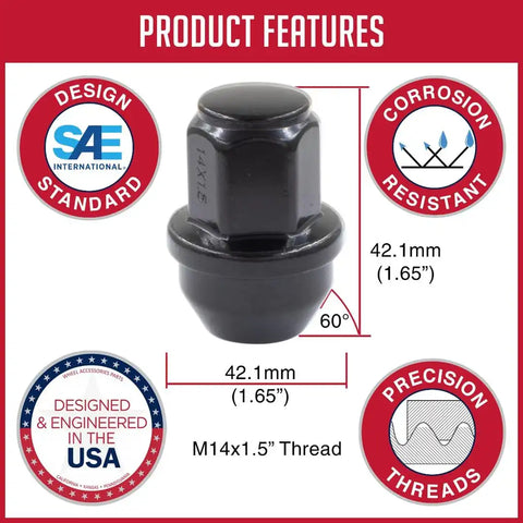OE LUG-FCTRY LG BLK-M14 1.5 (BOX OF