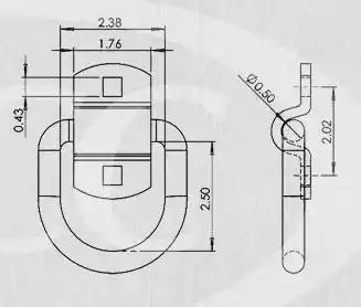 PACIFIC CARG DR-050-Z 1/2' FORGED D-RING W/BLT-