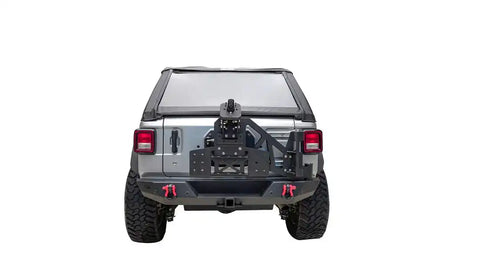 Paramount Automotive 81-20114 - 18-23 Jeep Wrangler JL Gen 3 Tire Carrier WITH Body Width Rear Bumper