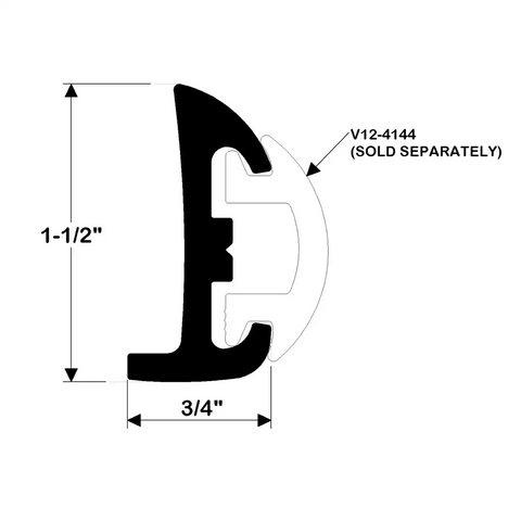 TACO METALS V11-9795BBK50D-2 SEMI-RIGID RUB RAIL KIT  BLACK W/ B