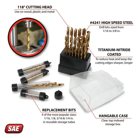 63PC TITANIUM DRILL BIT SET