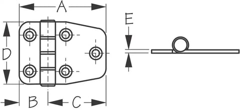 SEA DOG 201510-1 SS DOOR HINGE 1-1/2' X 2-1/8'