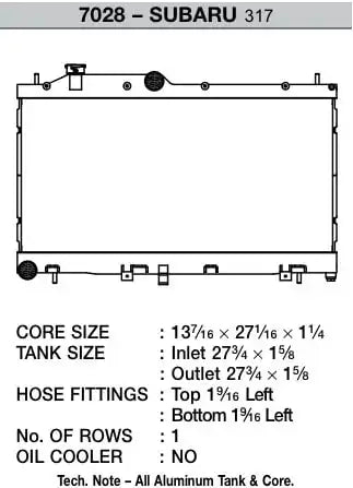 CSF RADIATOR 7094 1-ROW 31MM HIGH-PERFORMANCE RADIATO
