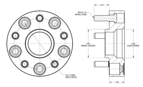 SPIDERTRAX WHS030 JEEP 1/2-20 TO M14X1.5 WHL ADPTR KT