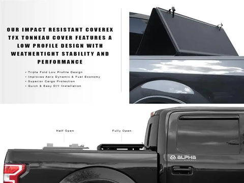 Armordillo 7163041 Tonneau Cover CoveRex TFX Series Hard Folding Low Profile 2 Fo