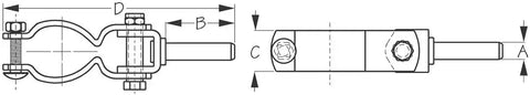 SEA DOG 582070-1 ZINC PLATED CLAMP-ON OARLOCK