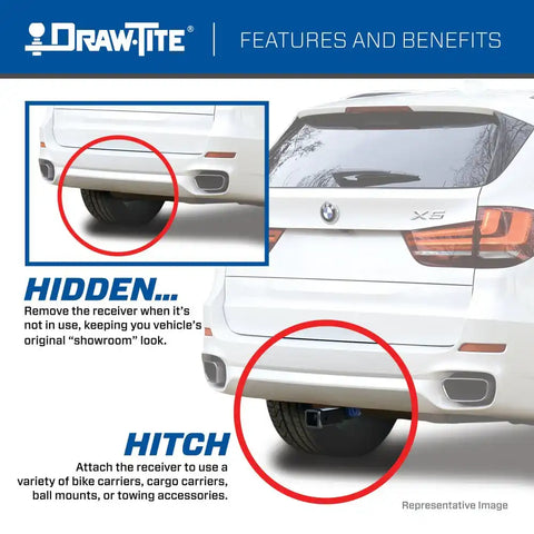 DRAW TITE 76925 HIDDEN HITCH TRAILER HITCH CLASS II