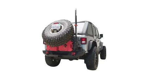 Paramount Automotive 81-20114 - 18-23 Jeep Wrangler JL Gen 3 Tire Carrier WITH Body Width Rear Bumper