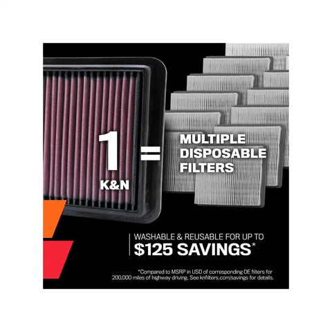 K&N FILTER 33-5137 REPLACEMENT AIR FILTER