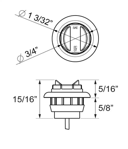 OPTRONICS MCL11RKB LED UNI-LIGHT W/GROMMET;RED