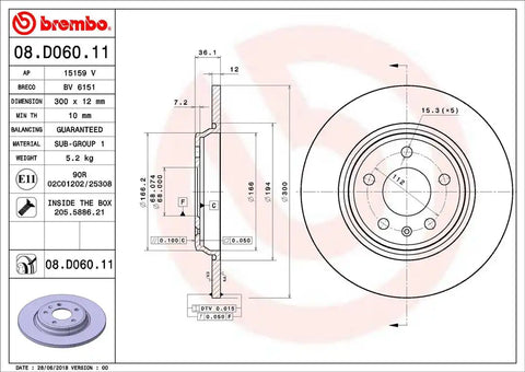 BREMBO 08D06011C02 DISC BRAKE ROTOR