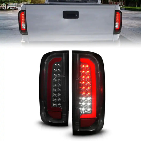 ANZO USA 311433 Tail Light Assembly LED Smoke Lens Black Housing Red/ White Set