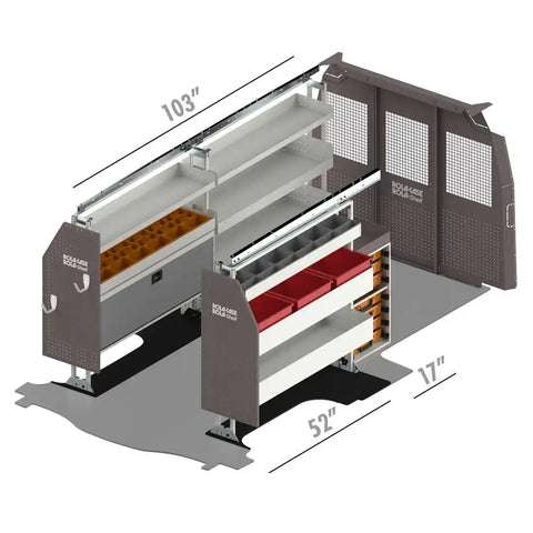 ROLACASE RSLLRGE- CH155 VAN SHELVING GENERAL BIN PACKAGE