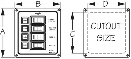 SEA DOG 422010-1 ALUMINUM SWITCH PANEL-VERTICAL