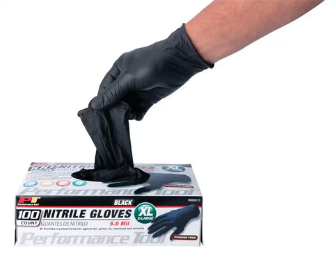 BLK NITRILE GLOVES 100 LG
