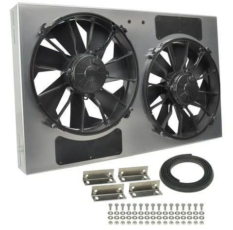 DERALE 16838 DUAL RAD FAN/ALUMINUM SHR