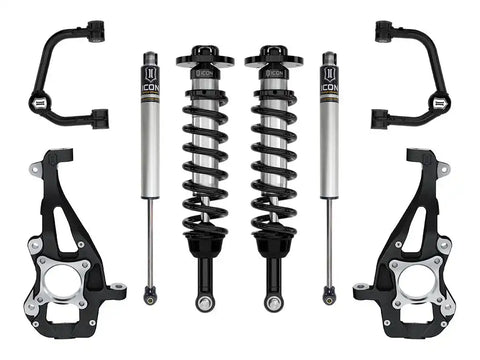 ICON Vehicle Dynamics FRDK_K93141T ICON 2021-2023 Ford F-150 4WD 3.5-4.5" Lift Stage 1 Suspension System Tubular UCA