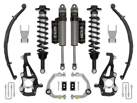 ICON Vehicle Dynamics FRDK_K93142L ICON 2021-2023 Ford F-150 4WD 3.5-4.5" Lift Stage 2 Suspension System Billet UCA W/ Leaf Packs