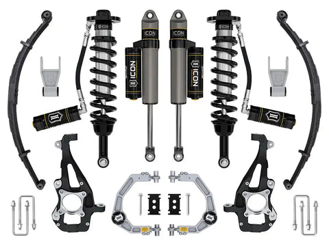 ICON Vehicle Dynamics FRDK_K93143L ICON 2021-2023 Ford F-150 4WD 3.5-4.5" Lift Stage 3 Suspension System Billet UCA W/ Leaf Packs
