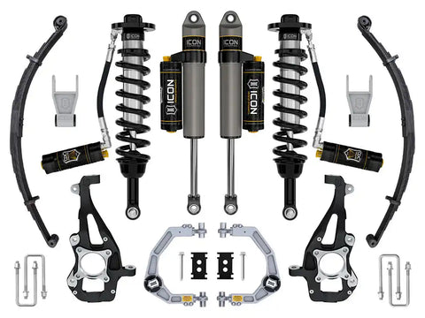 ICON Vehicle Dynamics FRDK_K93144L ICON 2021-2023 Ford F-150 4WD 3.5-4.5" Lift Stage 4 Suspension System Billet UCA W/ Leaf Packs