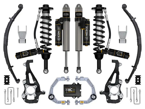 ICON Vehicle Dynamics FRDK_K93145L ICON 2021-2023 Ford F-150 4WD 3.5-4.5" Lift Stage 5 Suspension System Billet UCA W/ Leaf Packs