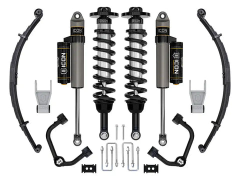 ICON Vehicle Dynamics FRDK_K93162TL ICON 2021-2023 Ford F-150 Tremor 2.5-3" Lift Stage 2 Suspension System Tubular UCA W/ Leaf Packs