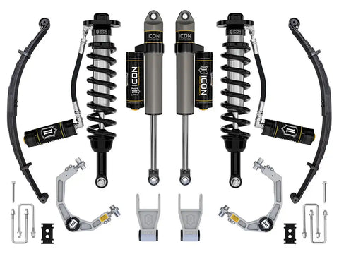 ICON Vehicle Dynamics FRDK_K93163L ICON 2021-2023 Ford F-150 Tremor 2.5-3" Lift Stage 3 Suspension System Billet UCA W/ Leaf Packs