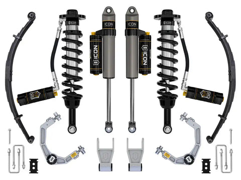 ICON Vehicle Dynamics FRDK_K93164L ICON 2021-2023 Ford F-150 Tremor 2.5-3" Lift Stage 4 Suspension System Billet UCA W/ Leaf Packs