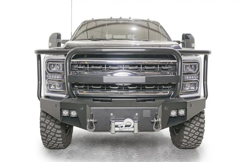 Fab Fours FS23-A5950-B - Premium Winch Front Bumper w/Full Grill Guard Bare