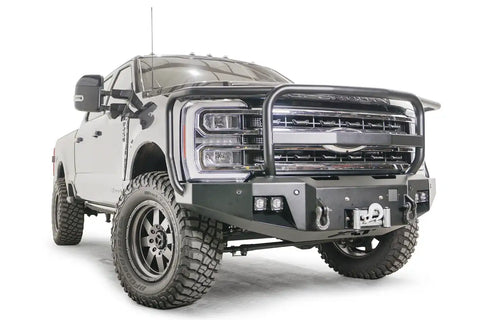 Fab Fours FS23-A5950-B - Premium Winch Front Bumper w/Full Grill Guard Bare