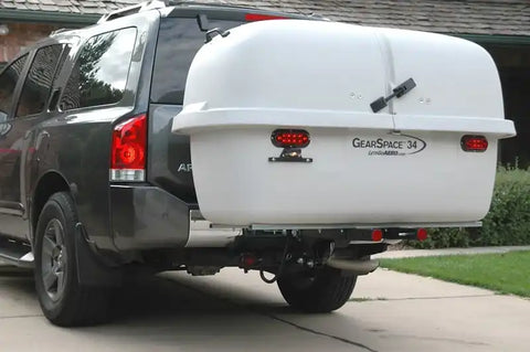 Lets Go Aero HGK826 Trailer Hitch Cargo Carrier GearSpace 34 Trunk With Lid Mounts In 2 Inch Receiver