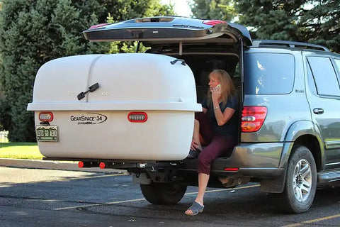 Lets Go Aero HGK826 Trailer Hitch Cargo Carrier GearSpace 34 Trunk With Lid Mounts In 2 Inch Receiver