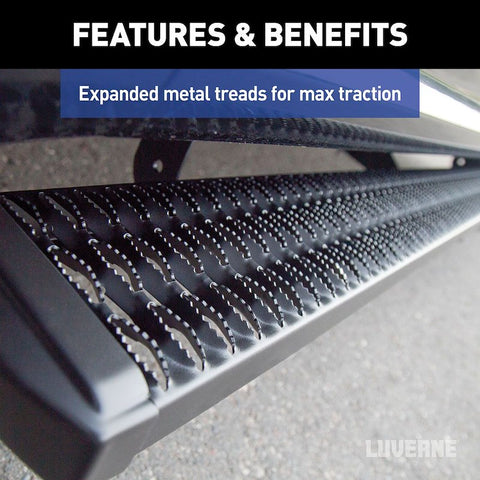 LUVERNE 415100-401477 - Grip Step 7 x 36", 100 Black Aluminum Running Boards, Select Ram ProMaster